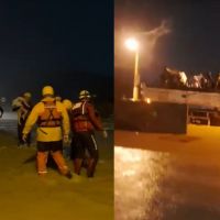 Jardim Europa fica coberto de água em Camboriú e moradores são resgatados